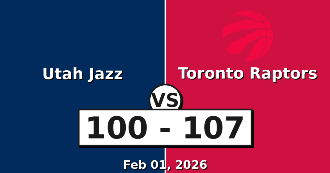 Utah Jazz vs Toronto Raptors Match Player Stats