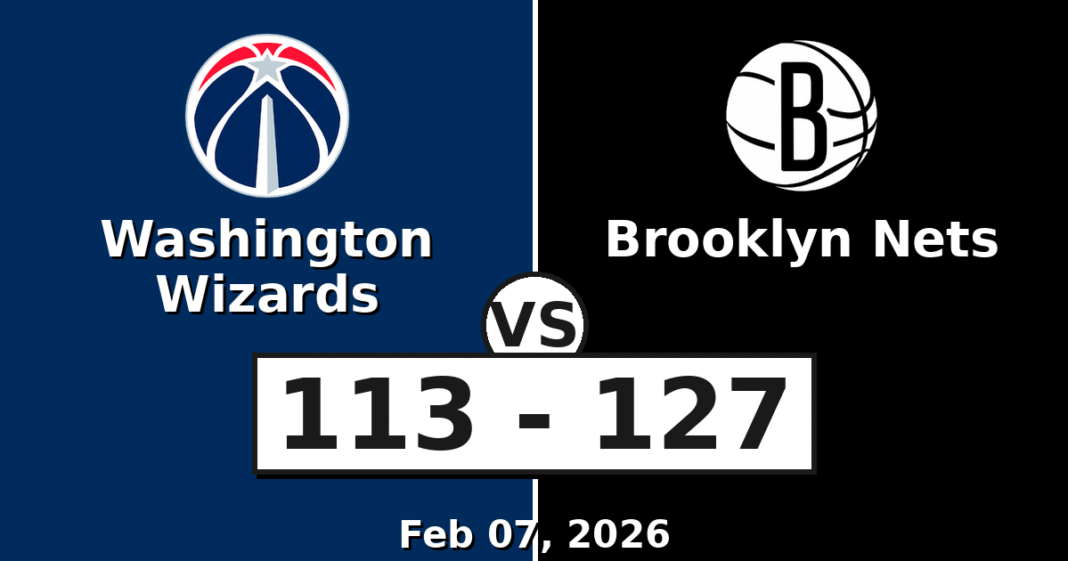 Washington Wizards vs Brooklyn Nets Match Player Stats