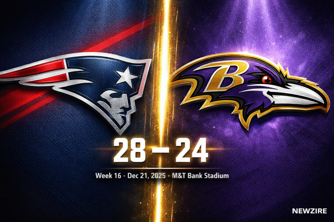 New England Patriots vs Baltimore Ravens Match Player Stats