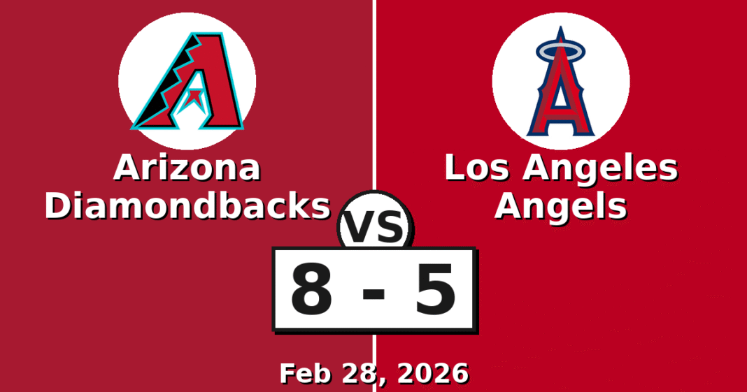 Arizona Diamondbacks vs Los Angeles Angels Match Player Stats (Feb 28, 2026)