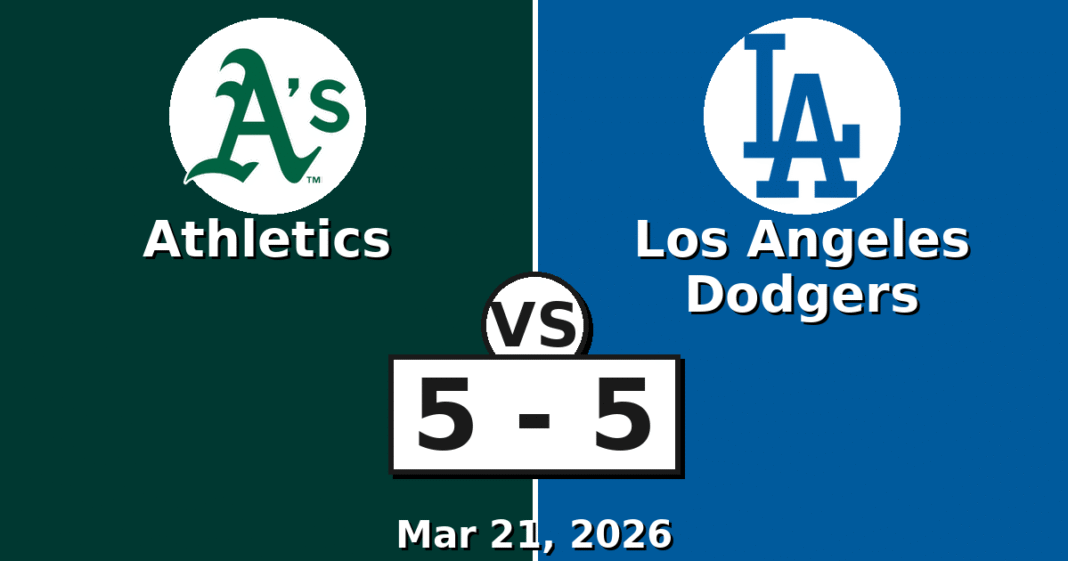 Athletics vs Los Angeles Dodgers Match Player Stats