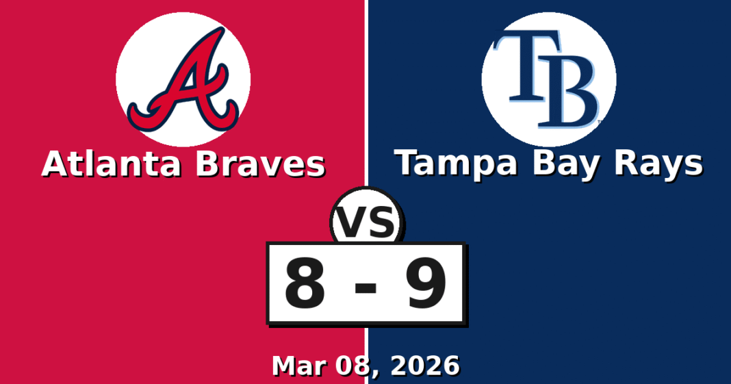 Atlanta Braves vs Tampa Bay Rays Match Player Stats (Mar 08, 2026)