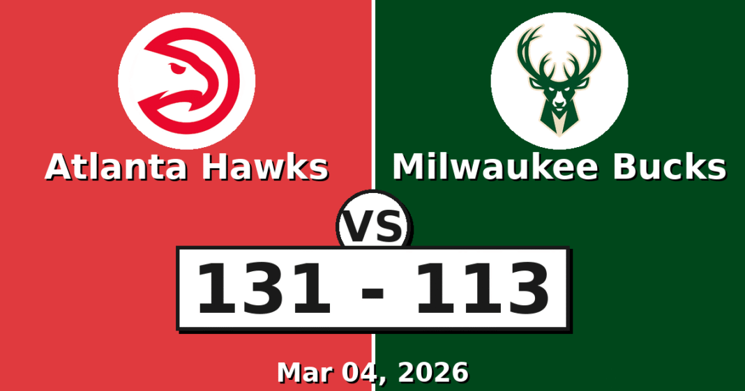 Atlanta Hawks vs Milwaukee Bucks Match Player Stats