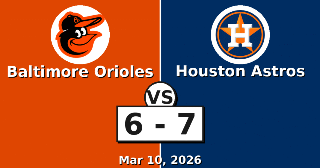 Baltimore Orioles vs Houston Astros Match Player Stats