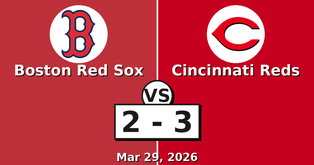 Boston Red Sox vs Cincinnati Reds Match Player Stats