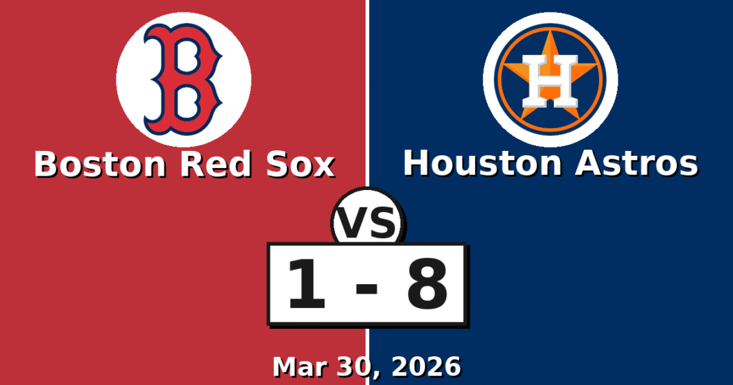 Boston Red Sox vs Houston Astros Match Player Stats (Mar 30, 2026)