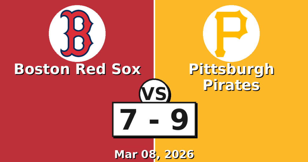 Boston Red Sox vs Pittsburgh Pirates Match Player Stats (Mar 08, 2026)