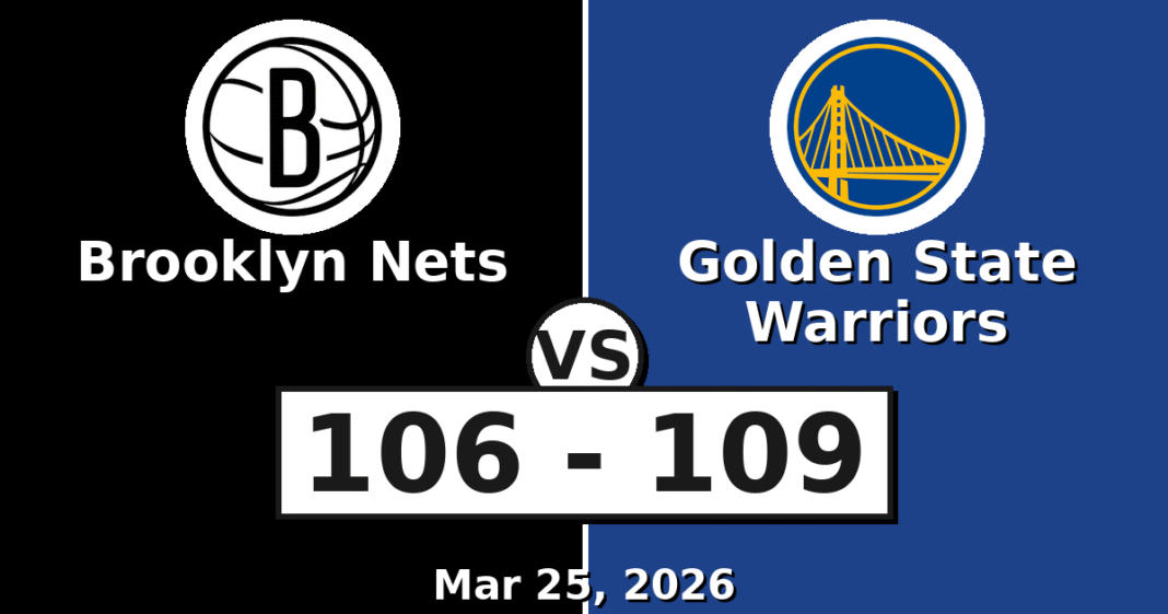 Brooklyn Nets vs Golden State Warriors Match Player Stats (Mar 25, 2026)