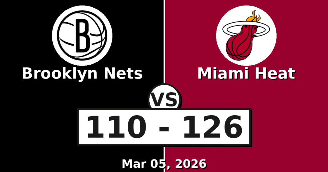Brooklyn Nets vs Miami Heat Match Player Stats