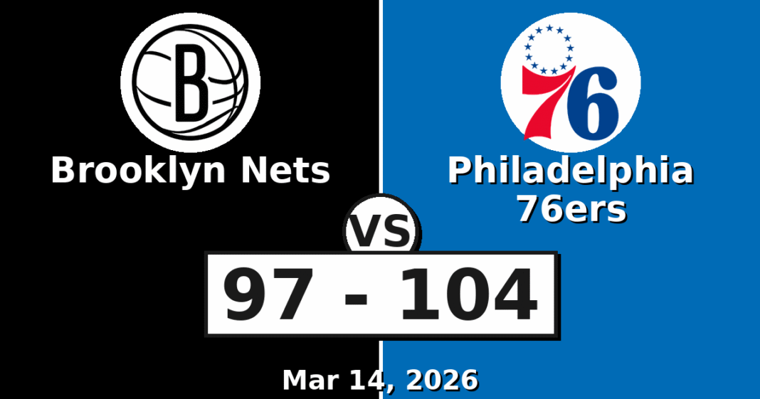 Brooklyn Nets vs Philadelphia 76ers Match Player Stats (Mar 14, 2026)