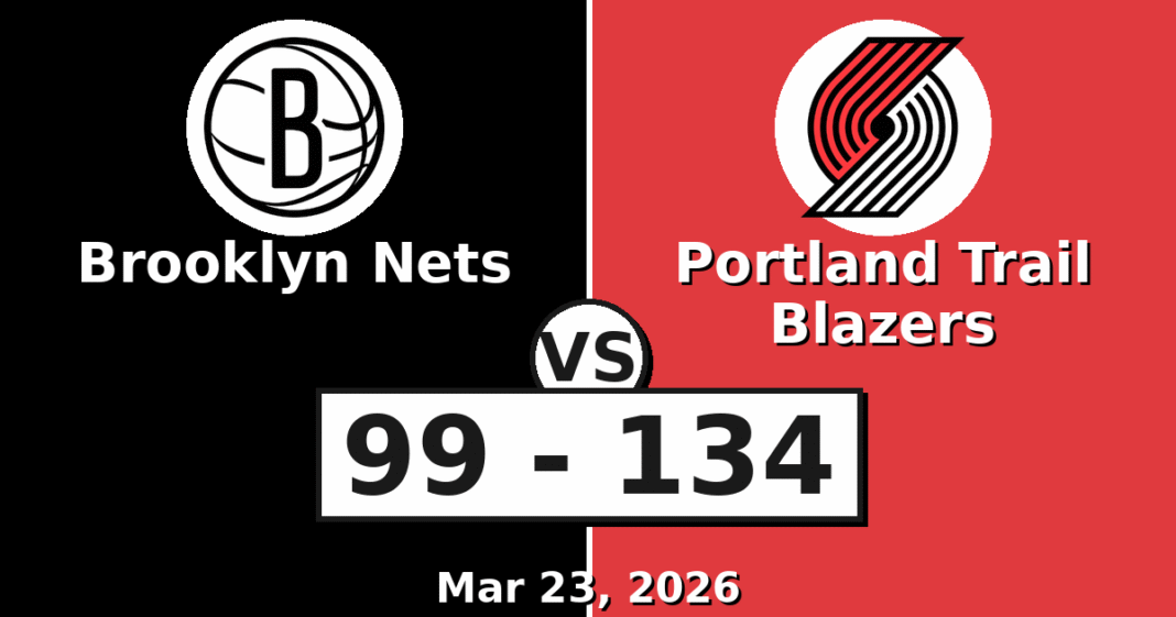Brooklyn Nets vs Portland Trail Blazers Match Player Stats