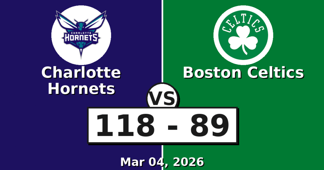 Charlotte Hornets vs Boston Celtics Match Player Stats