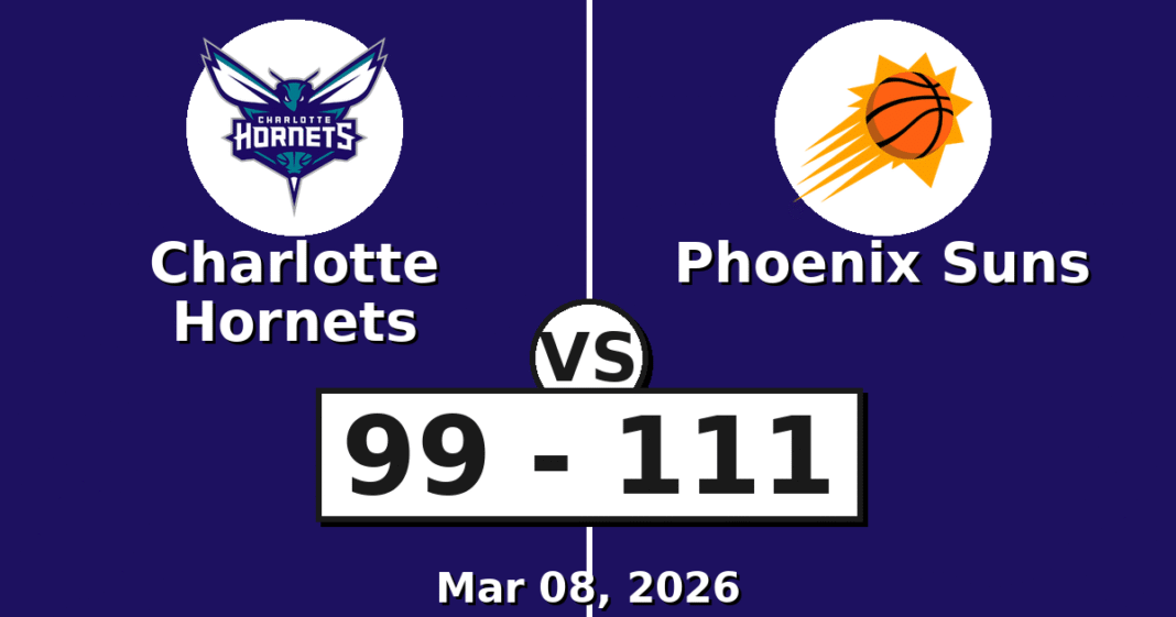 Charlotte Hornets vs Phoenix Suns Match Player Stats