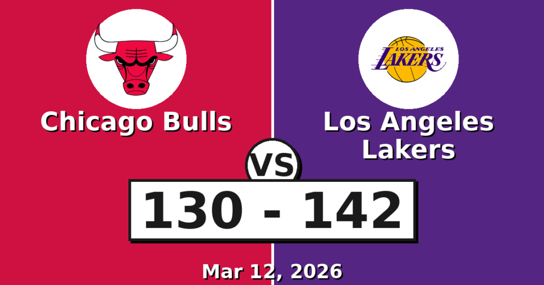 Chicago Bulls vs Los Angeles Lakers Match Player Stats