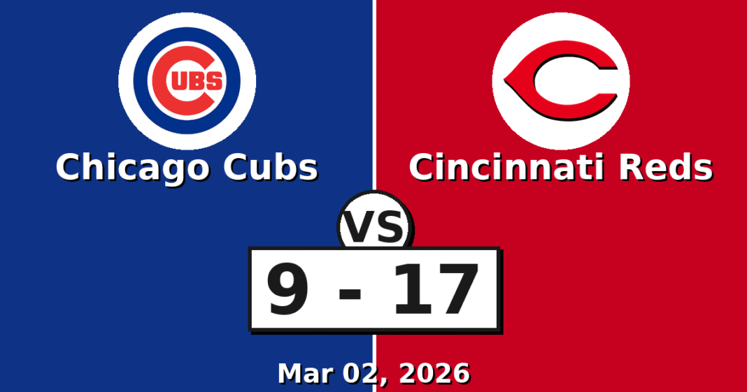 Chicago Cubs vs Cincinnati Reds Match Player Stats (Mar 02, 2026)