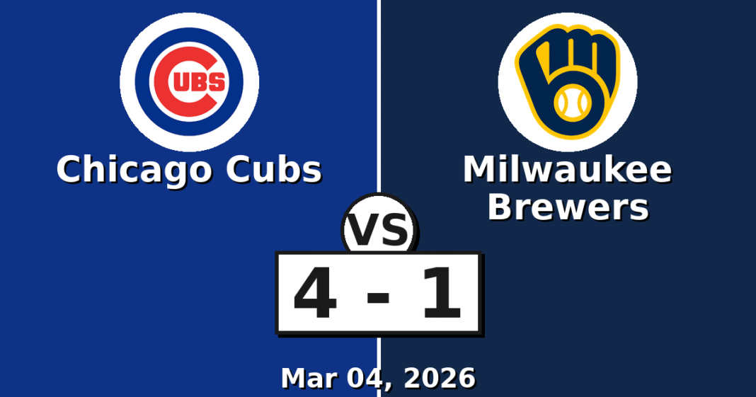 Chicago Cubs vs Milwaukee Brewers Match Player Stats