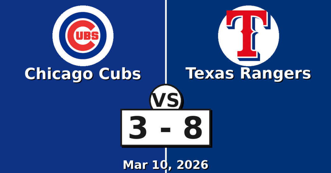 Chicago Cubs vs Texas Rangers Match Player Stats