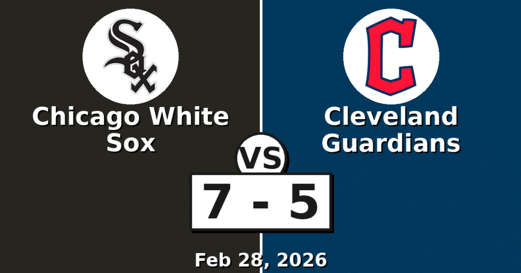 Chicago White Sox vs Cleveland Guardians Match Player Stats (Feb 28, 2026)
