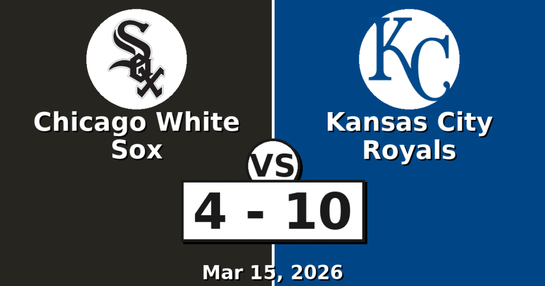Chicago White Sox vs Kansas City Royals Match Player Stats (Mar 15, 2026)