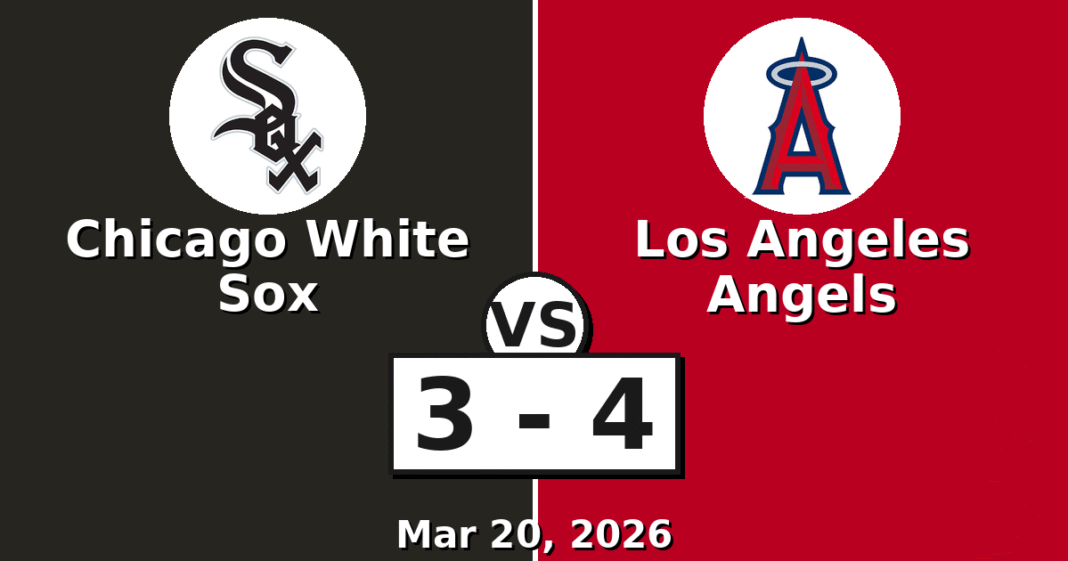 Chicago White Sox vs Los Angeles Angels Match Player Stats (Mar 20, 2026)