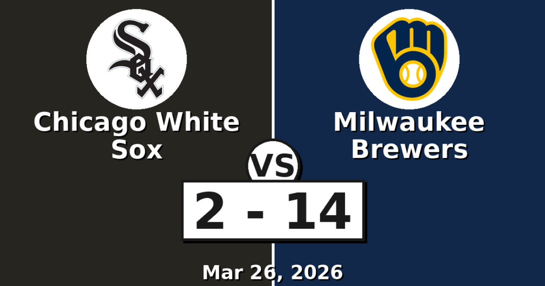 Chicago White Sox vs Milwaukee Brewers Match Player Stats (Mar 26, 2026)