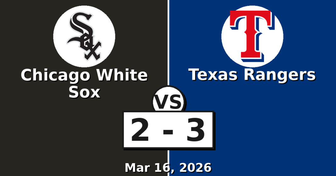 Chicago White Sox vs Texas Rangers Match Player Stats