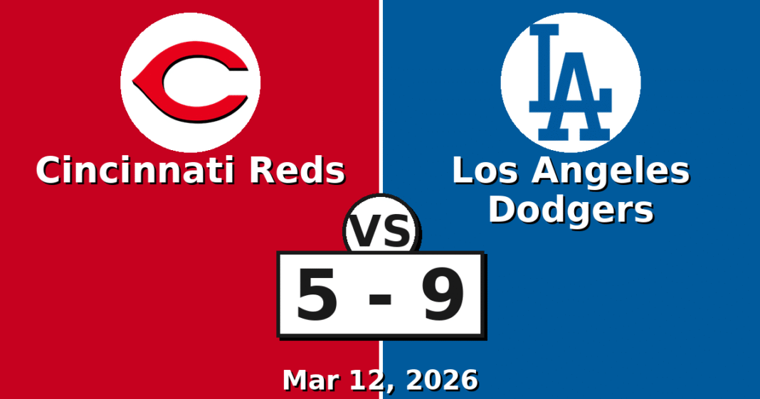 Cincinnati Reds vs Los Angeles Dodgers Match Player Stats (Mar 12, 2026)