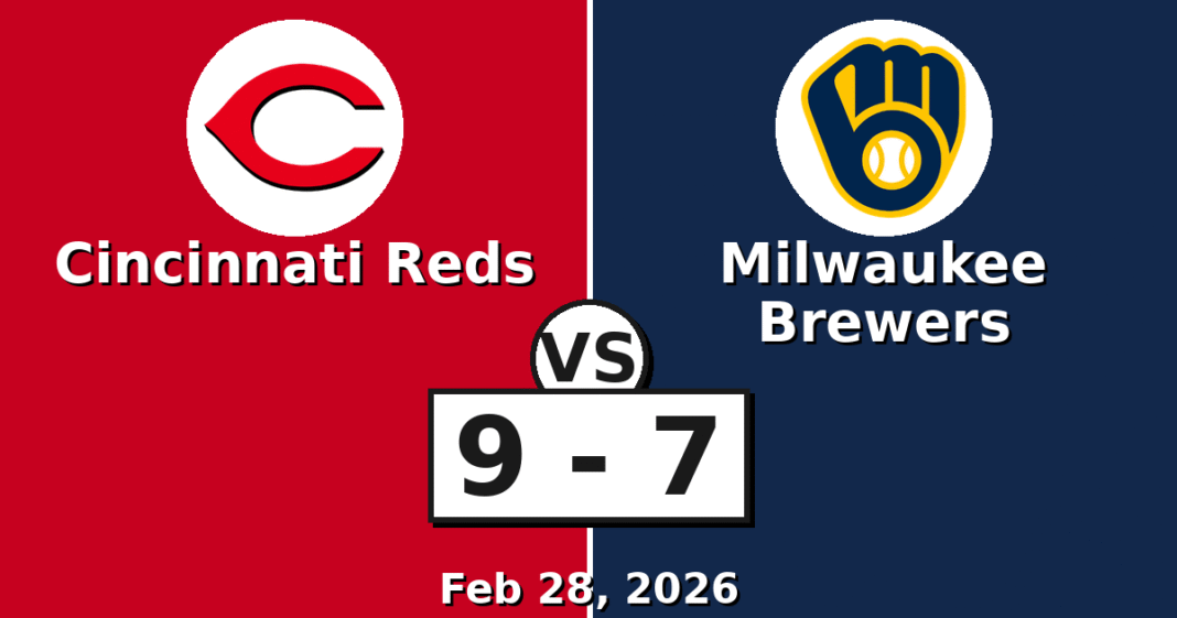 Cincinnati Reds vs Milwaukee Brewers Match Player Stats