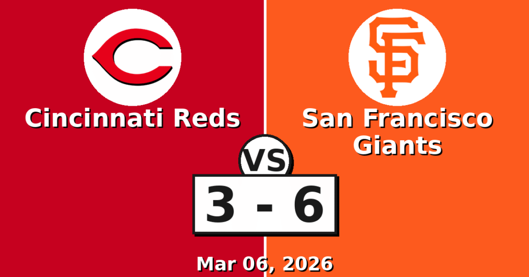 Cincinnati Reds vs San Francisco Giants Match Player Stats