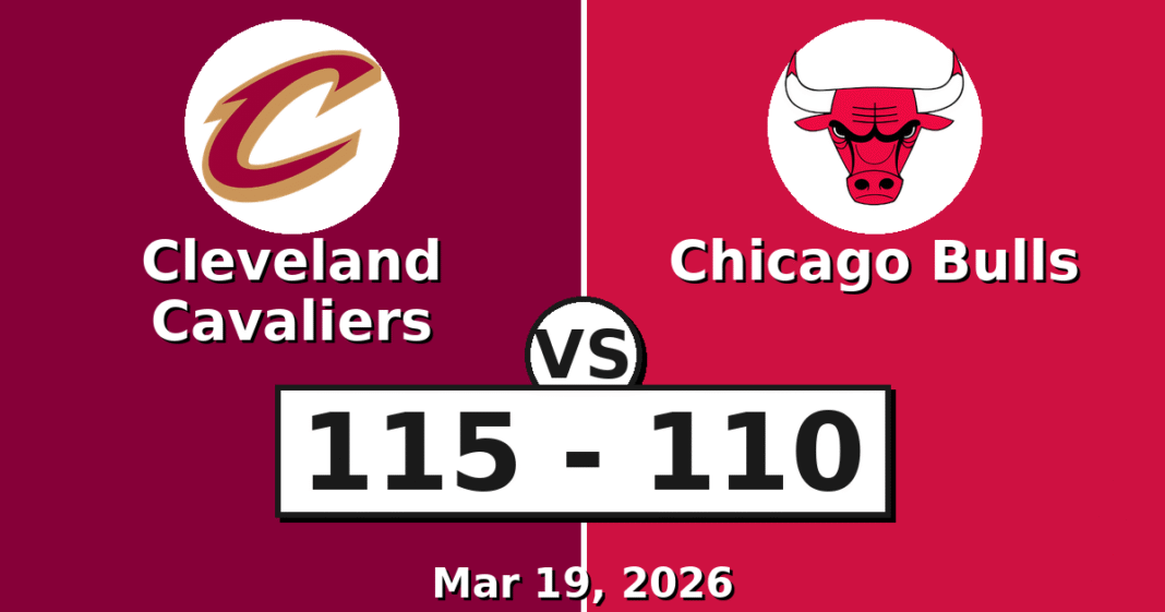 Cleveland Cavaliers vs Chicago Bulls Match Player Stats