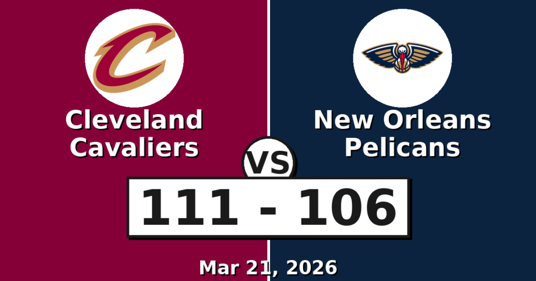Cleveland Cavaliers vs New Orleans Pelicans Match Player Stats