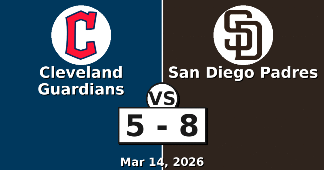 Cleveland Guardians vs San Diego Padres Match Player Stats (Mar 14, 2026)