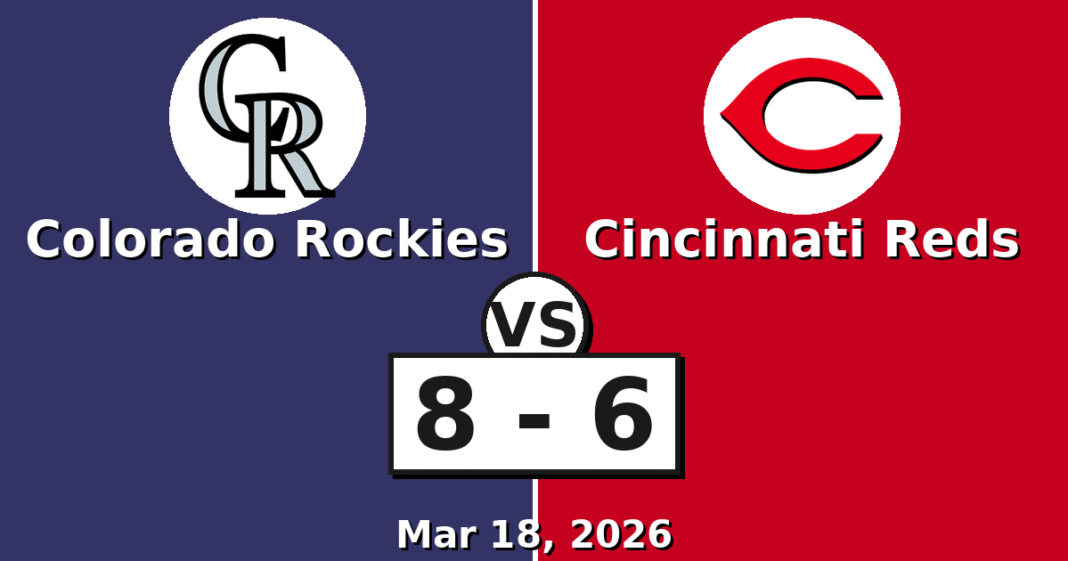 Colorado Rockies vs Cincinnati Reds Match Player Stats (Mar 18, 2026)