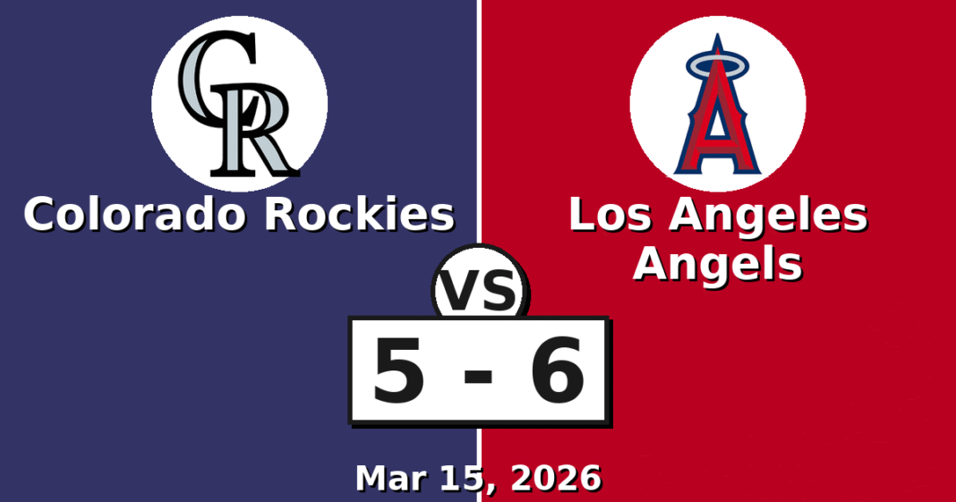 Colorado Rockies vs Los Angeles Angels Match Player Stats (Mar 15, 2026)