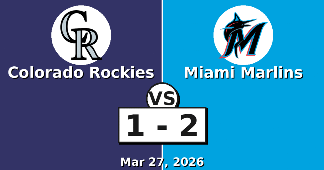 Colorado Rockies vs Miami Marlins Match Player Stats (Mar 27, 2026)