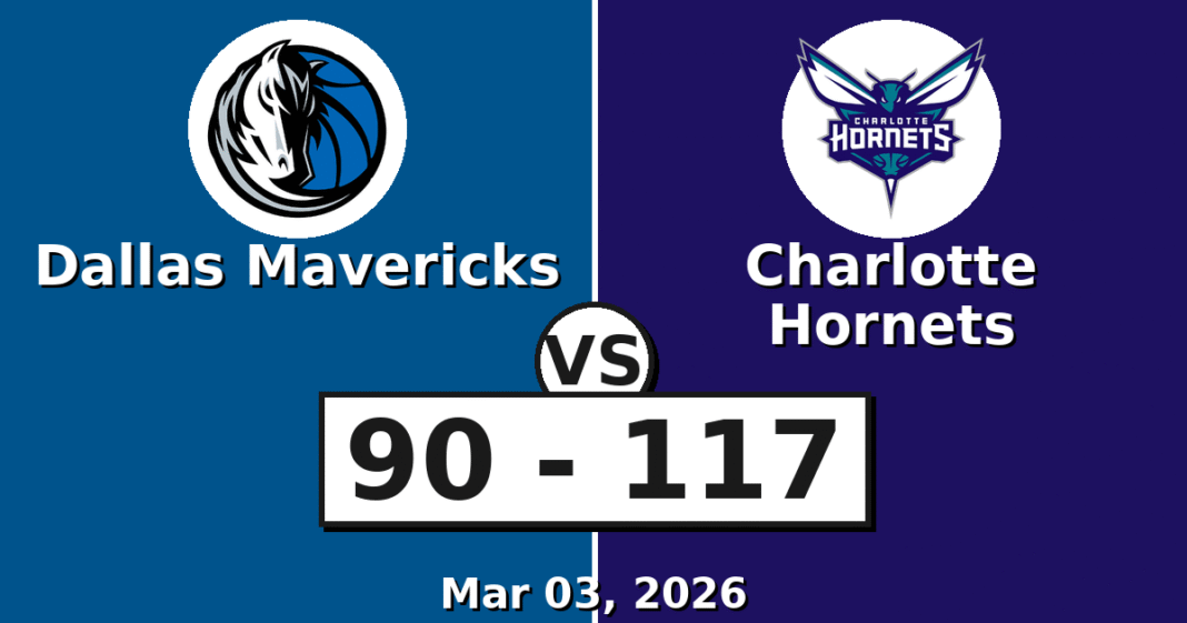 Dallas Mavericks vs Charlotte Hornets Match Player Stats