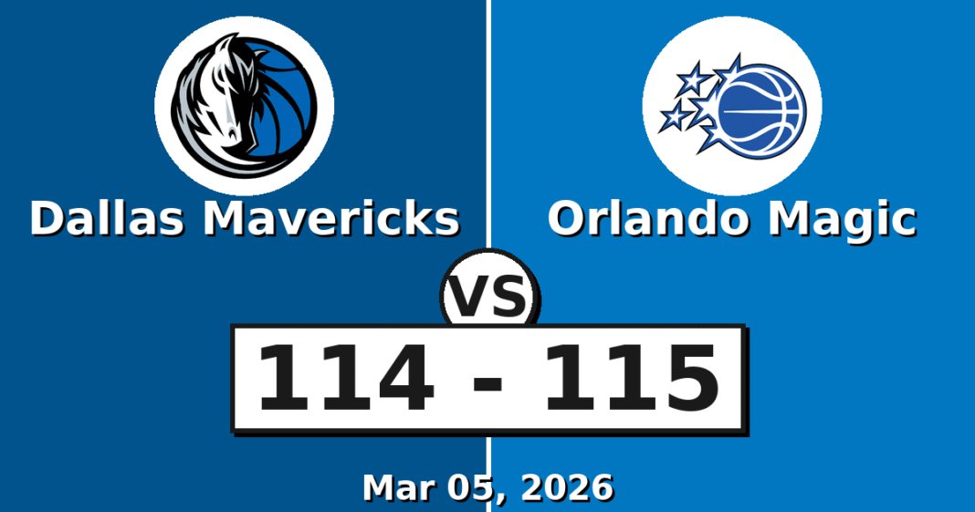 Dallas Mavericks vs Orlando Magic Match Player Stats