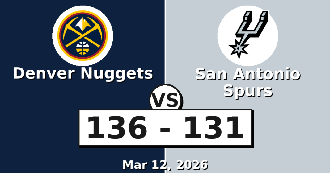 Denver Nuggets vs San Antonio Spurs Match Player Stats