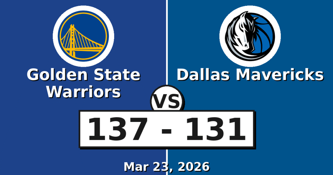 Golden State Warriors vs Dallas Mavericks Match Player Stats