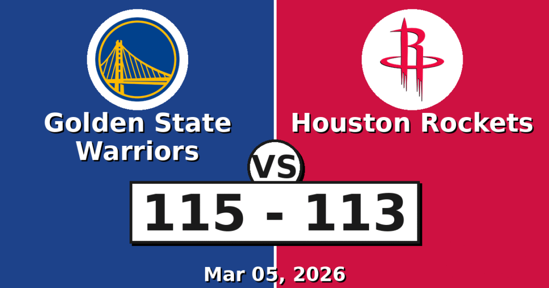 Golden State Warriors vs Houston Rockets Match Player Stats