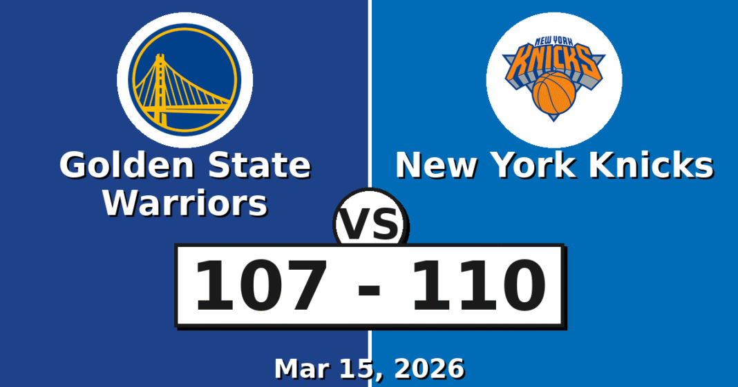 Golden State Warriors vs New York Knicks Match Player Stats (Mar 15, 2026)