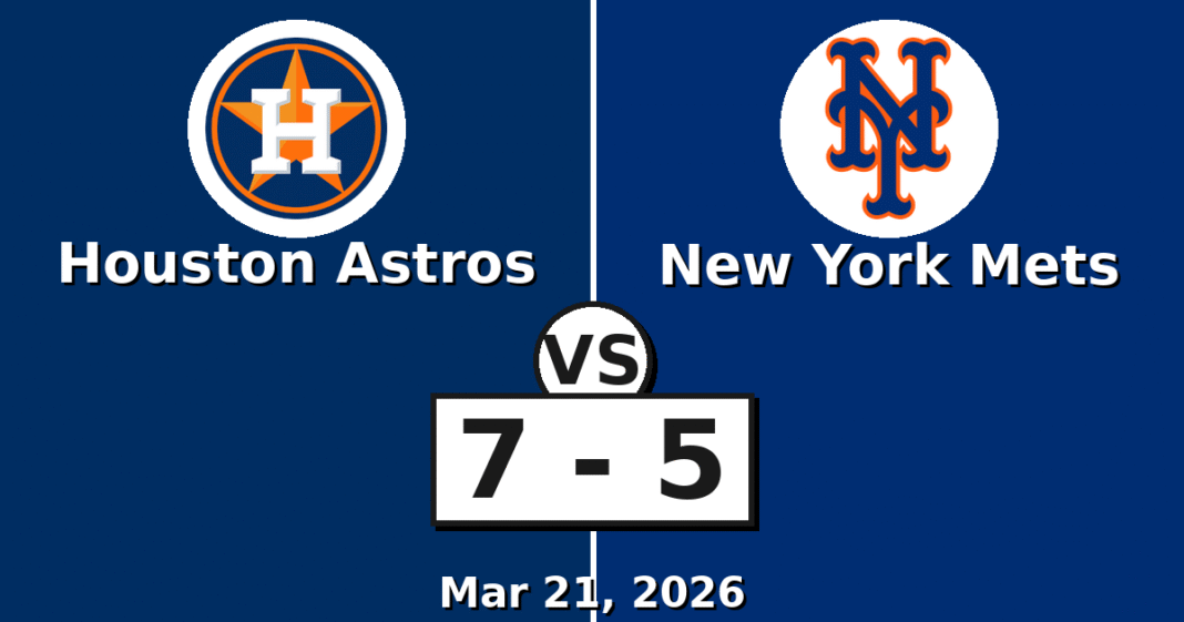 Houston Astros vs New York Mets Match Player Stats