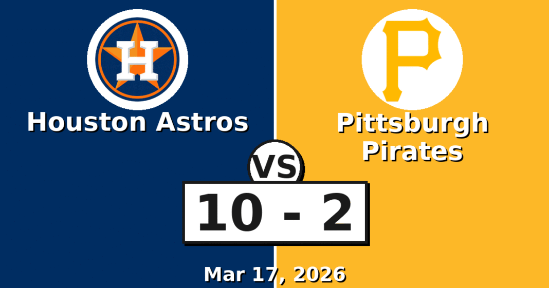 Houston Astros vs Pittsburgh Pirates Match Player Stats (Mar 17, 2026)