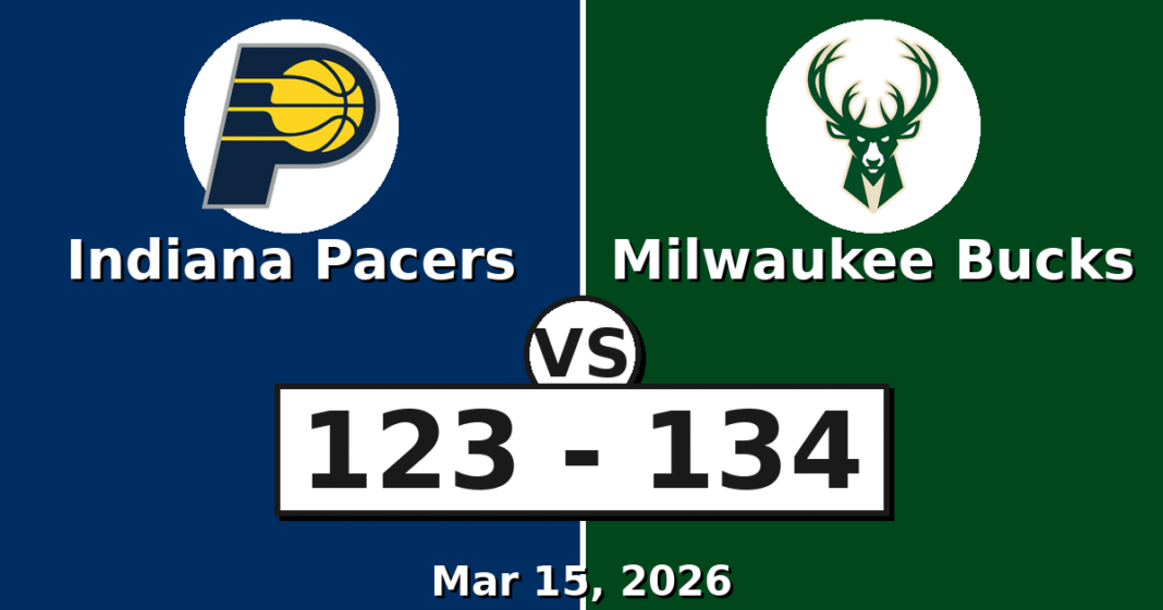 Indiana Pacers vs Milwaukee Bucks Match Player Stats (Mar 15, 2026)