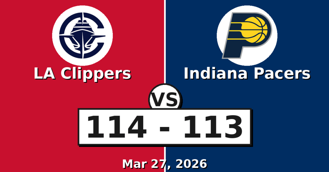 LA Clippers vs Indiana Pacers Match Player Stats