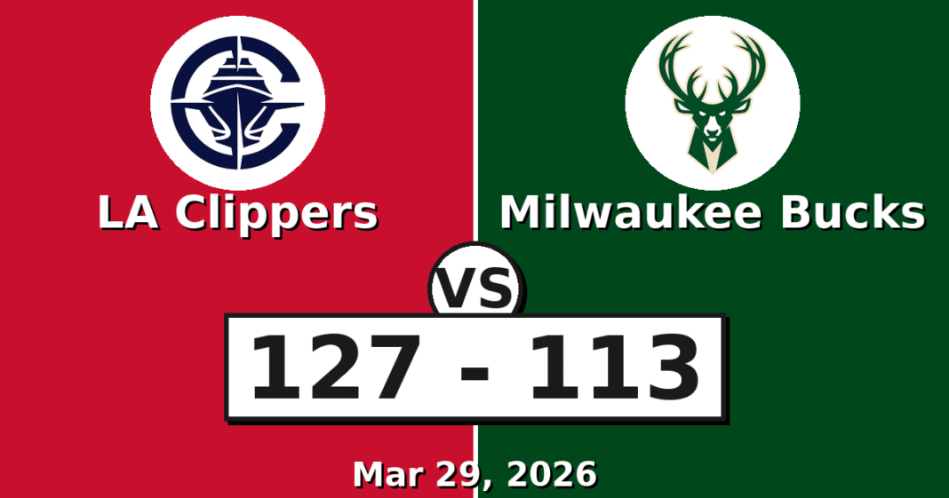 LA Clippers vs Milwaukee Bucks Match Player Stats