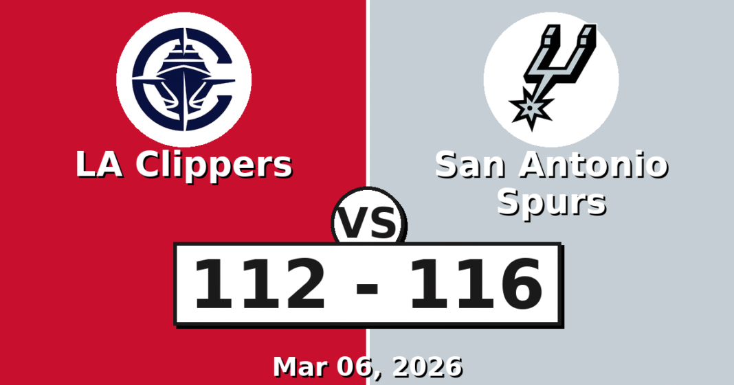 LA Clippers vs San Antonio Spurs Match Player Stats