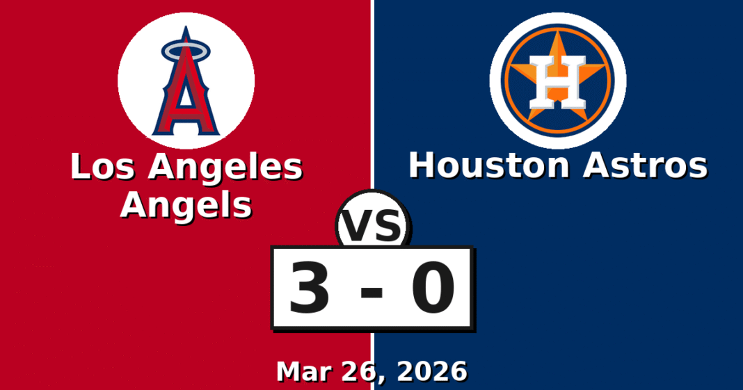 Los Angeles Angels vs Houston Astros Match Player Stats (Mar 26, 2026)