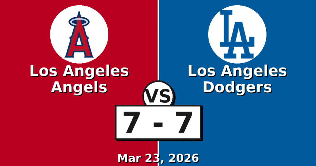 Los Angeles Angels vs Los Angeles Dodgers Match Player Stats