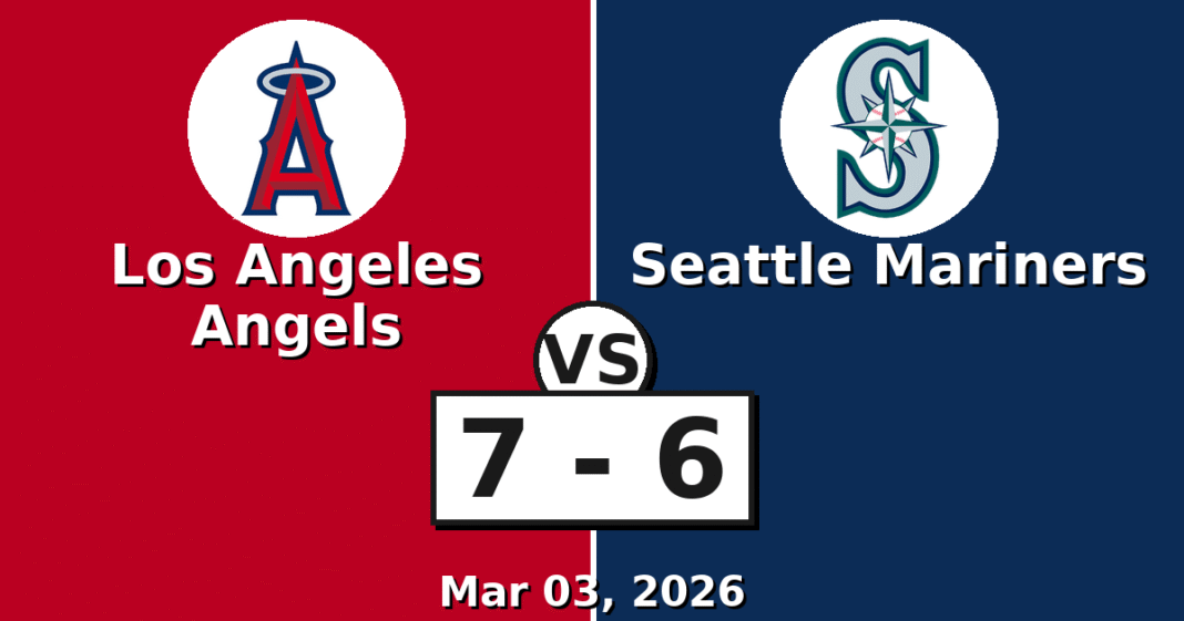 Los Angeles Angels vs Seattle Mariners Match Player Stats